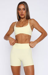 Go Faster High Waisted Shorts Lemon/White