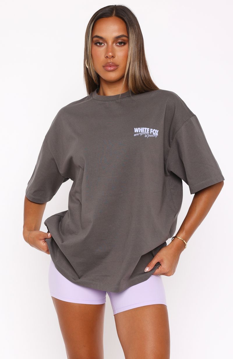 Everything Is Peachy Oversized Tee Charcoal