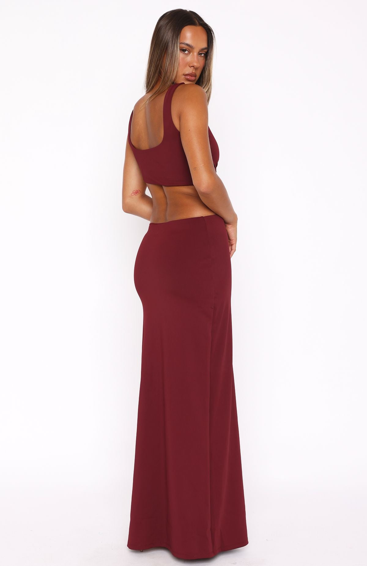 It Feels Wrong Maxi Dress Burgundy