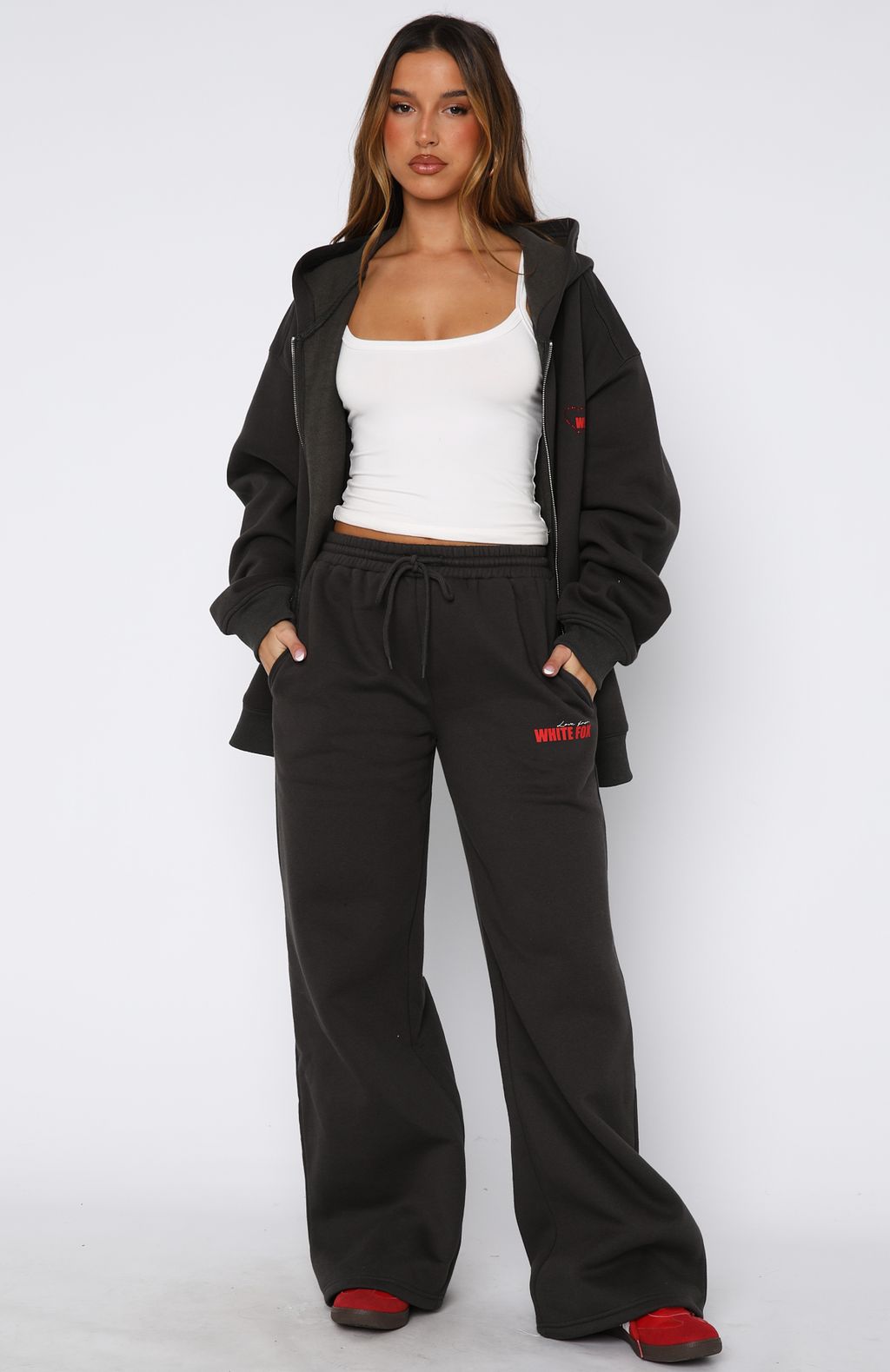 Best You've Ever Had Wide Leg Sweatpants Charcoal