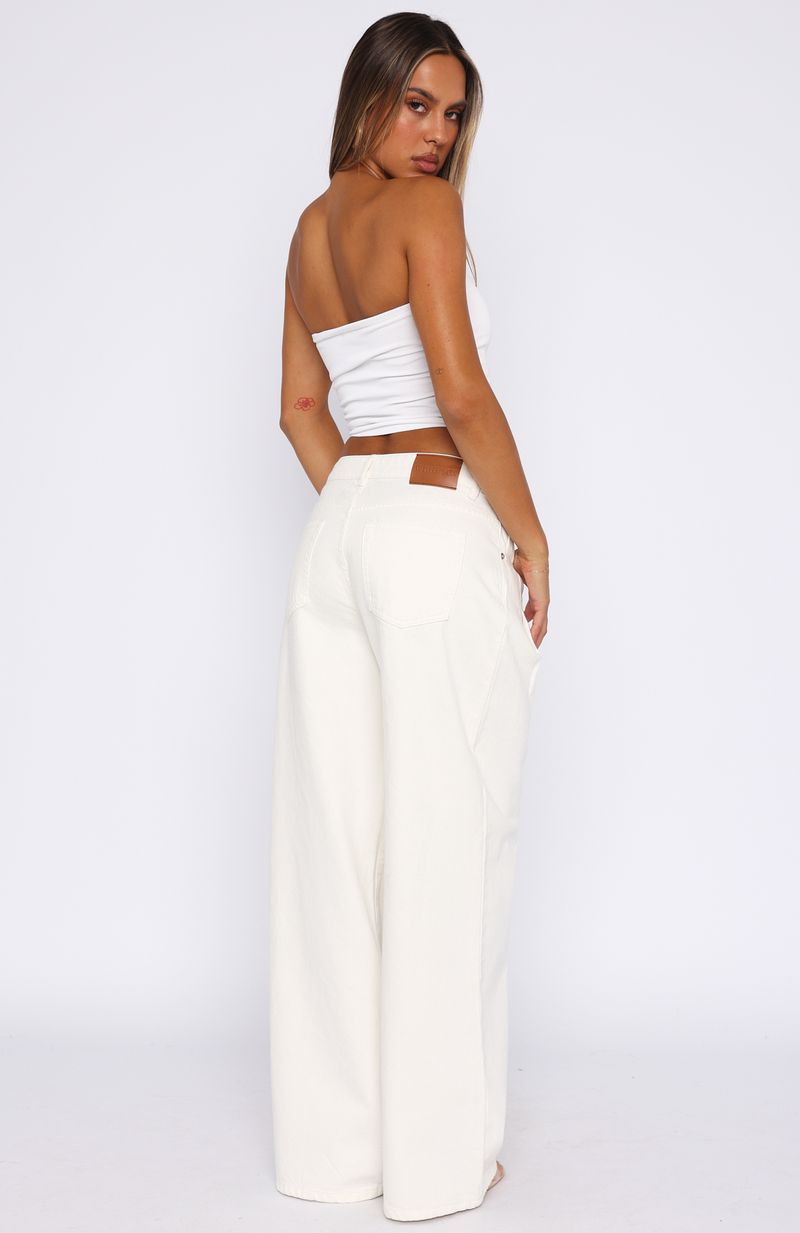 Iris Low Rise Wide Leg Jeans Off White