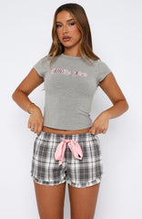 That Time Of Year Pyjama Shorts Grey/Pink