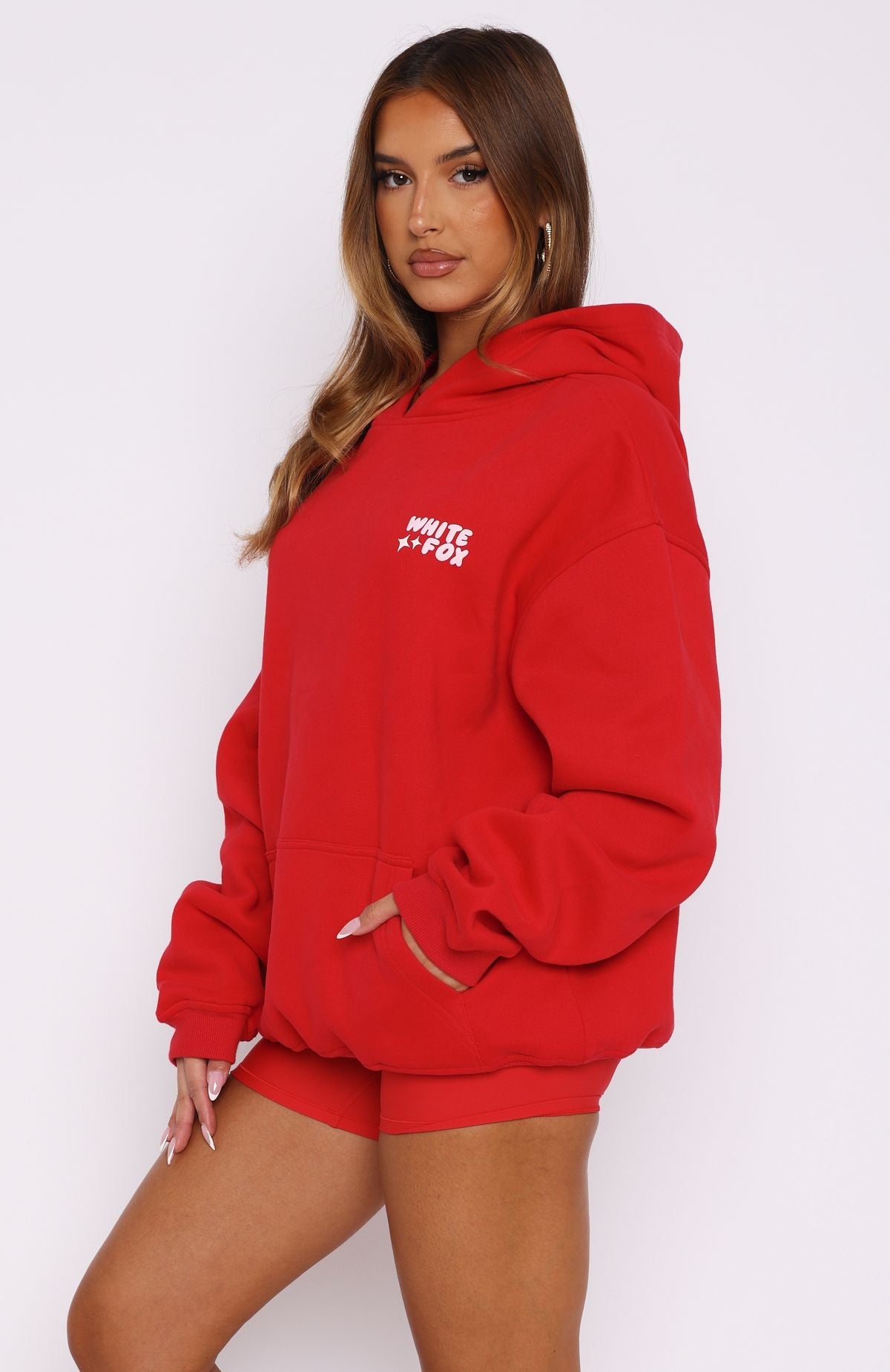 All I Want For Christmas Oversized Hoodie Red