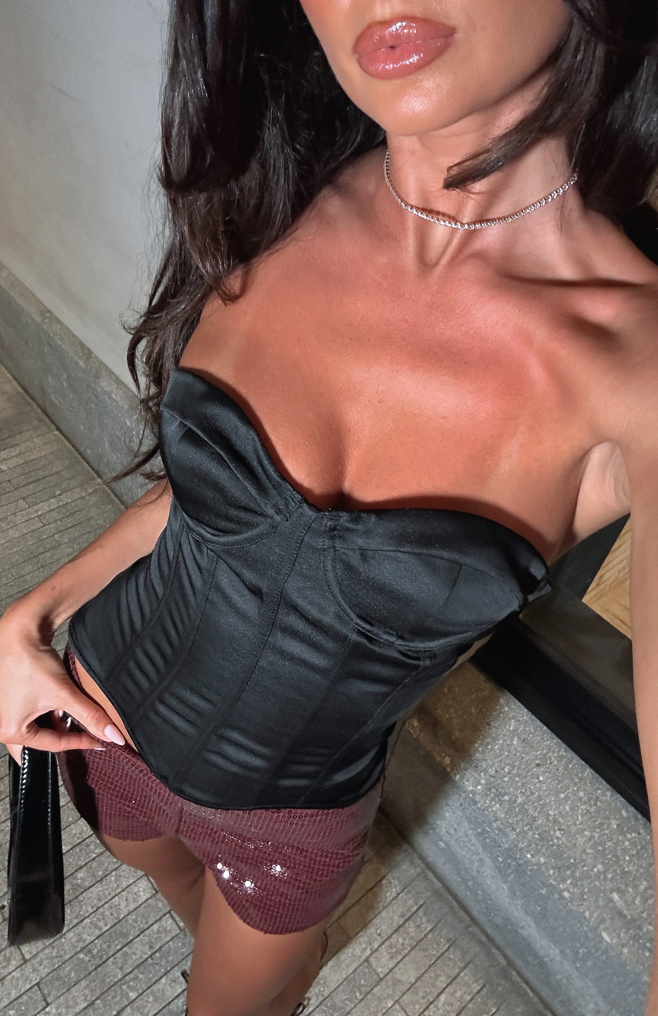 Roses Are Red Strapless Bustier Black