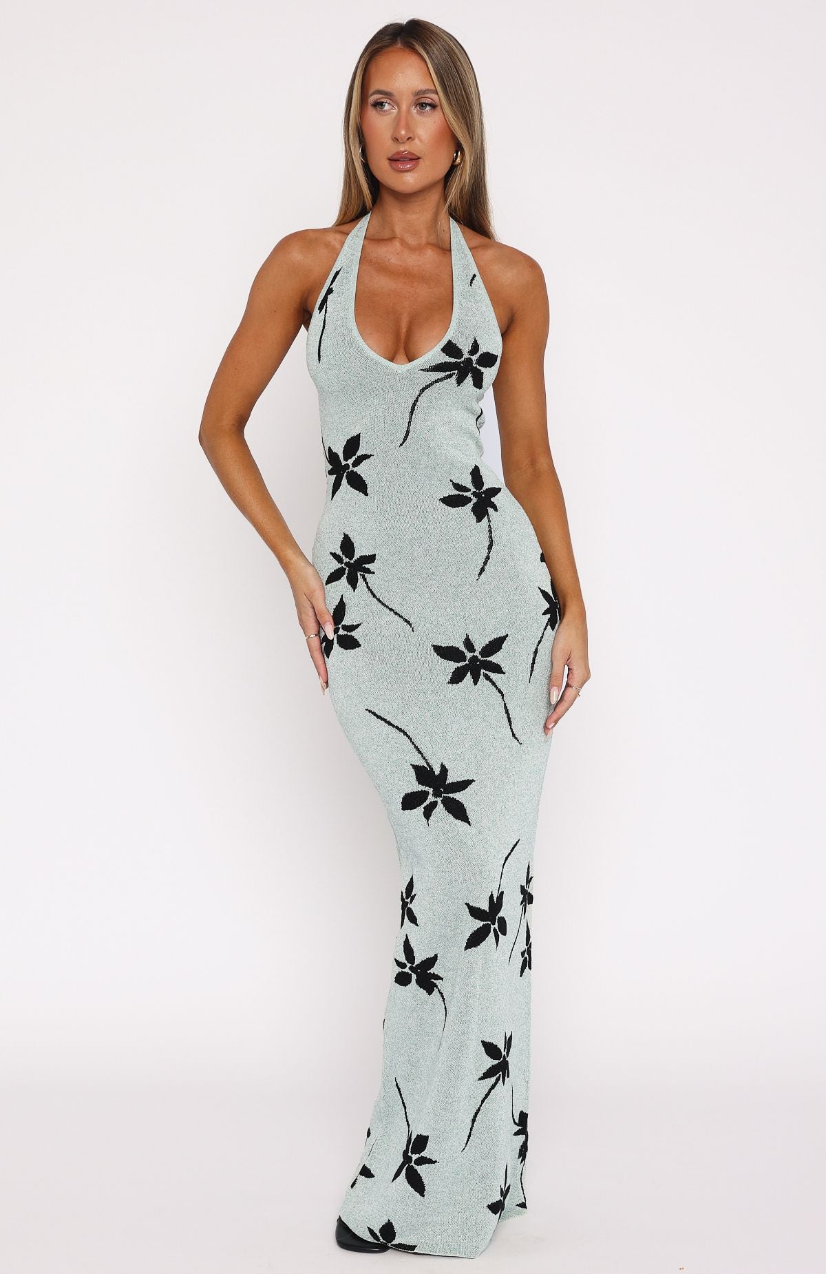 Chasing Heaven Knit Maxi Dress Mint