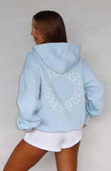 Take A Guess Oversized Hoodie Baby Blue