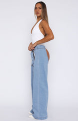 She's Most Wanted Denim Chaps Light Blue