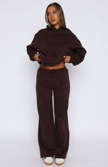 Stay Lifted Wide Leg Sweatpants Bitter Chocolate