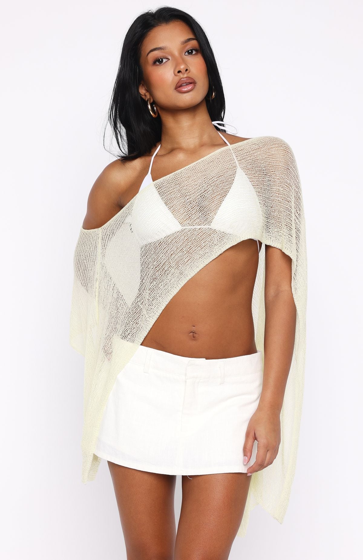 Beach Therapy Knit Poncho Top Citrus