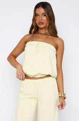 Golden Child Strapless Top Lemon
