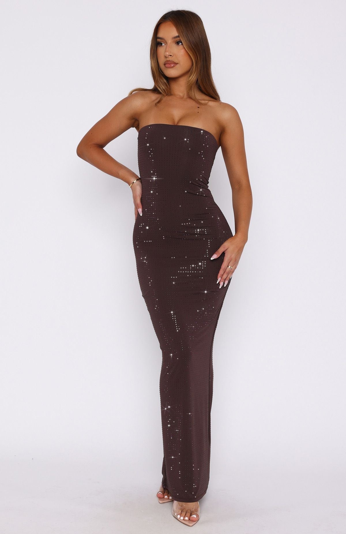 Platinum Maxi Dress Chocolate