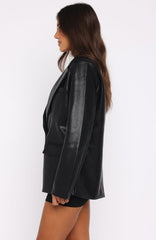 Heartthrob Pu Blazer Black