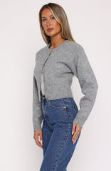 No Stoppin Me Knit Cardigan Light Grey