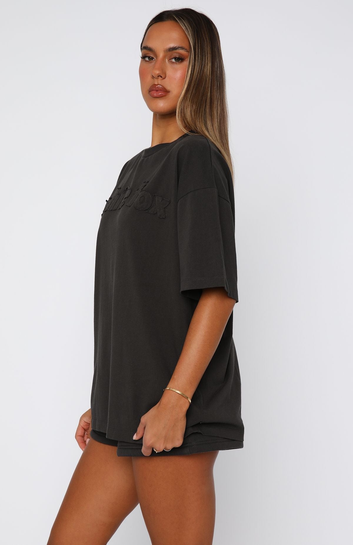 From The Archives Lexi Oversized Tee Charcoal