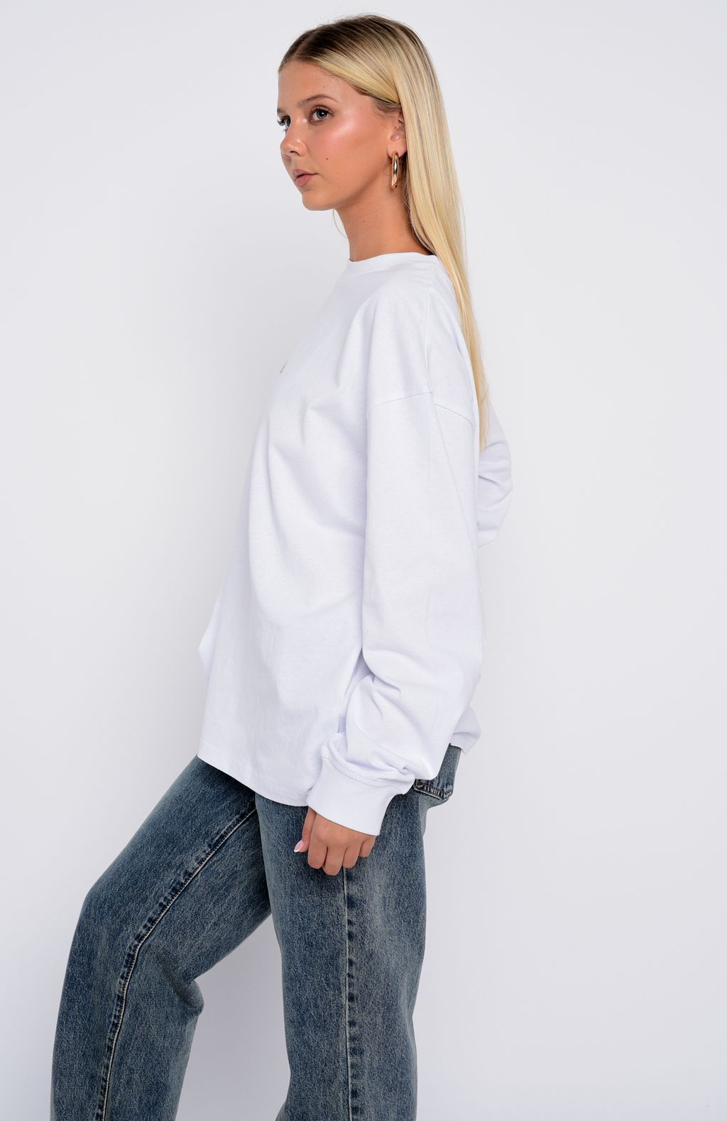 The Good Life Back Long Sleeve Tee White