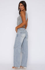 Athina Low Rise Wide Leg Jeans Light Blue
