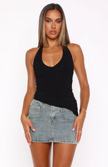 Fight Or Flight Halter Top Black