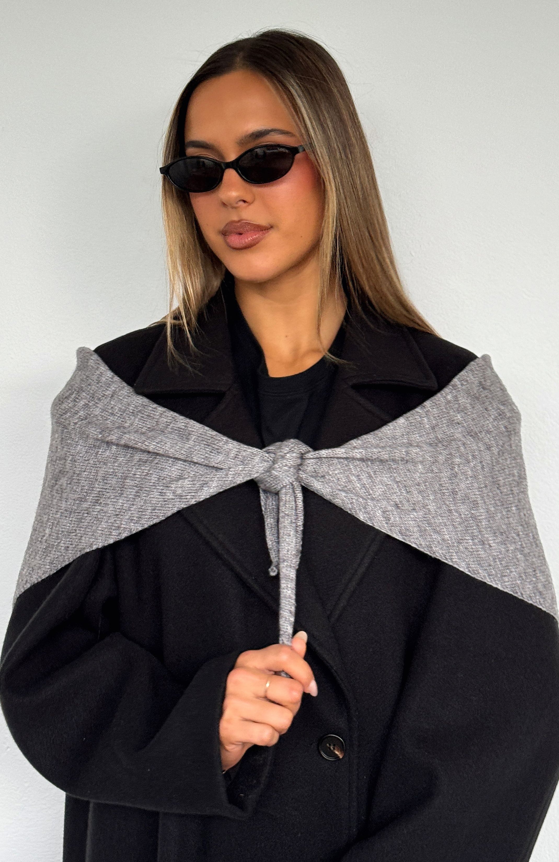 Audrey Triangle Scarf Charcoal