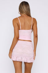 Let's Get Closer Lace Mini Skirt Baby Pink