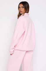 Chill Moves Oversized Henley Sweater Pink