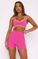 Keep Up High Waisted Shorts 4" Bubblegum