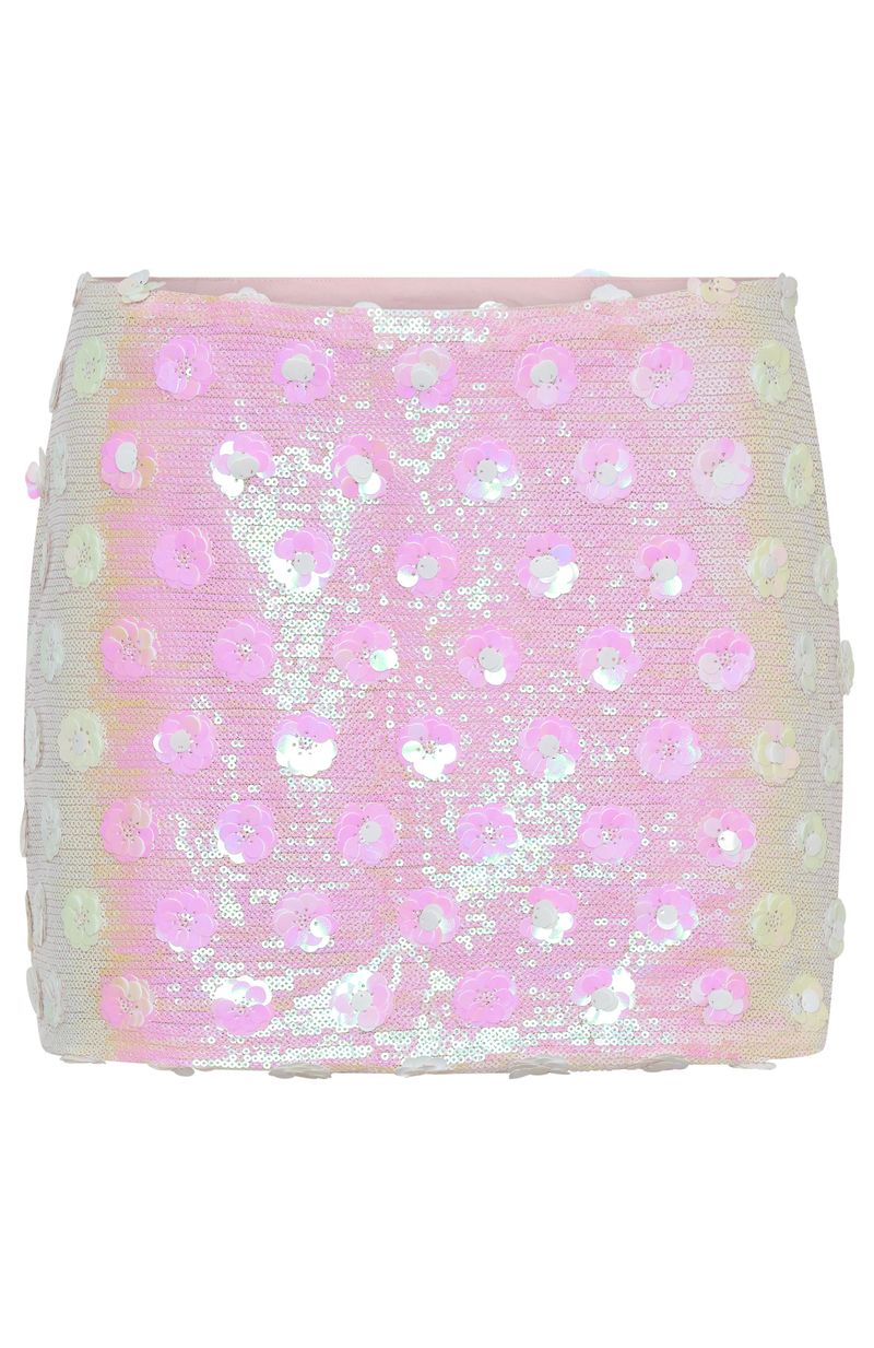 Wild Joy Sequin Mini Skirt Baby Pink