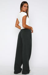 Give It A Rest Wide Leg Sweatpants Forest Green