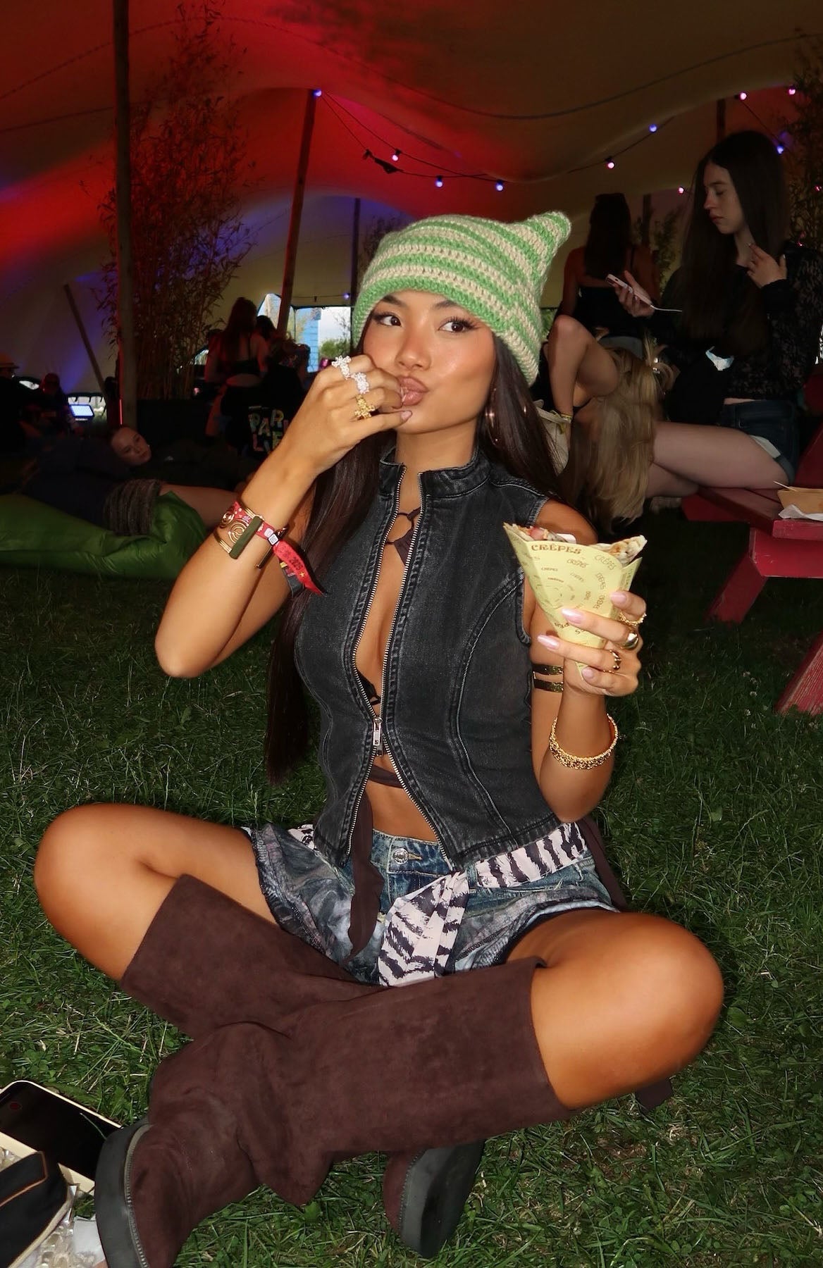 Yee Haw Denim Mini Skirt Safari Indigo