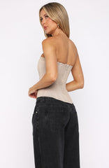 Spotlight On Me Strapless Bustier Champagne Glitter