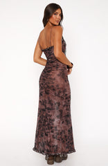 High Voltage Maxi Dress Mahogany Leaffall