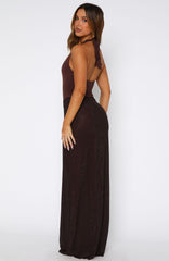 Prism Embellished Maxi Skirt Chocolate