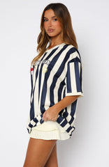 Let's Just Leave Oversized Jersey Navy