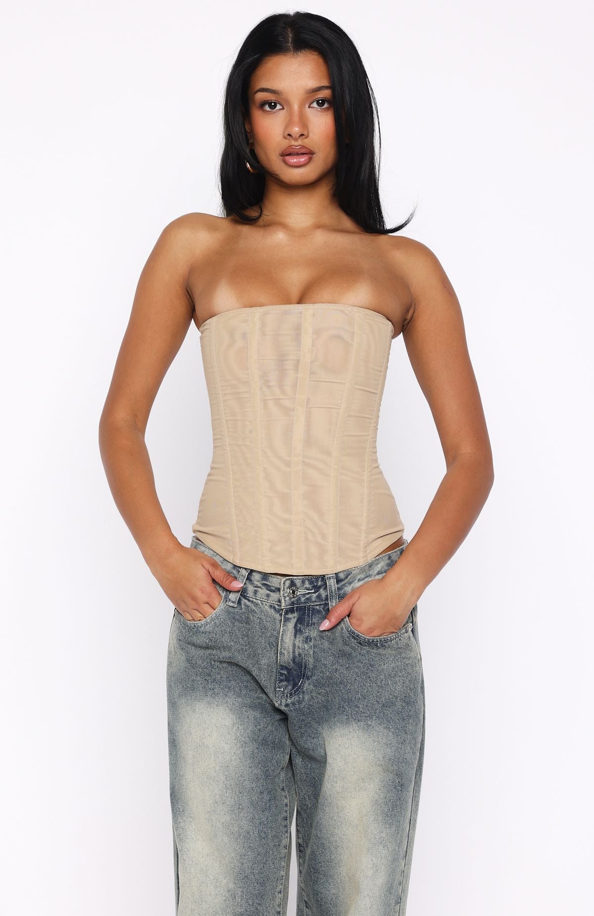 Tell Me A Secret Strapless Bustier Nude