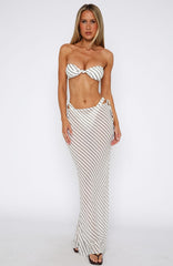 Luminous Maxi Skirt Cream/Choc Stripe
