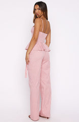 Tempt Me Not Pants Pink Stripe