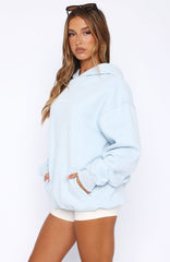 Take A Guess Oversized Hoodie Baby Blue