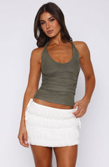 Topic Of Conversation Halter Top Moss