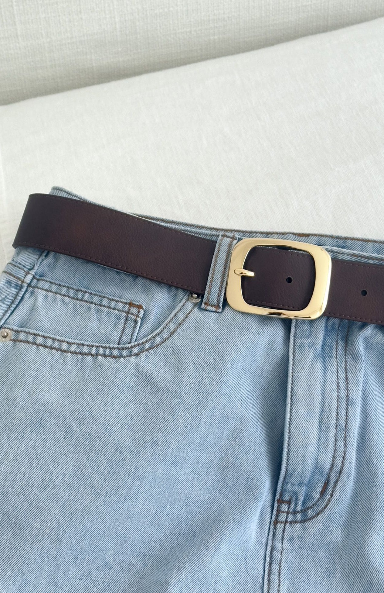 Reed Belt Chocolate/Gold