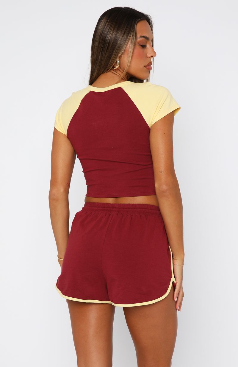 No Reason Baby Tee Burgundy