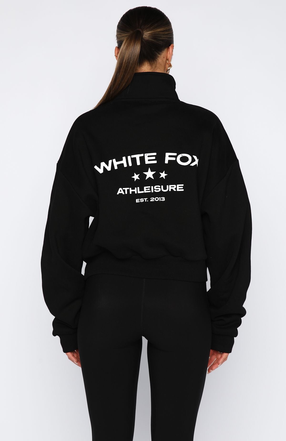 For What It's Worth Boxy Quarter Zip Sweater Black