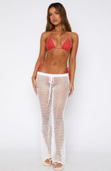 On A Wave Crochet Pants White