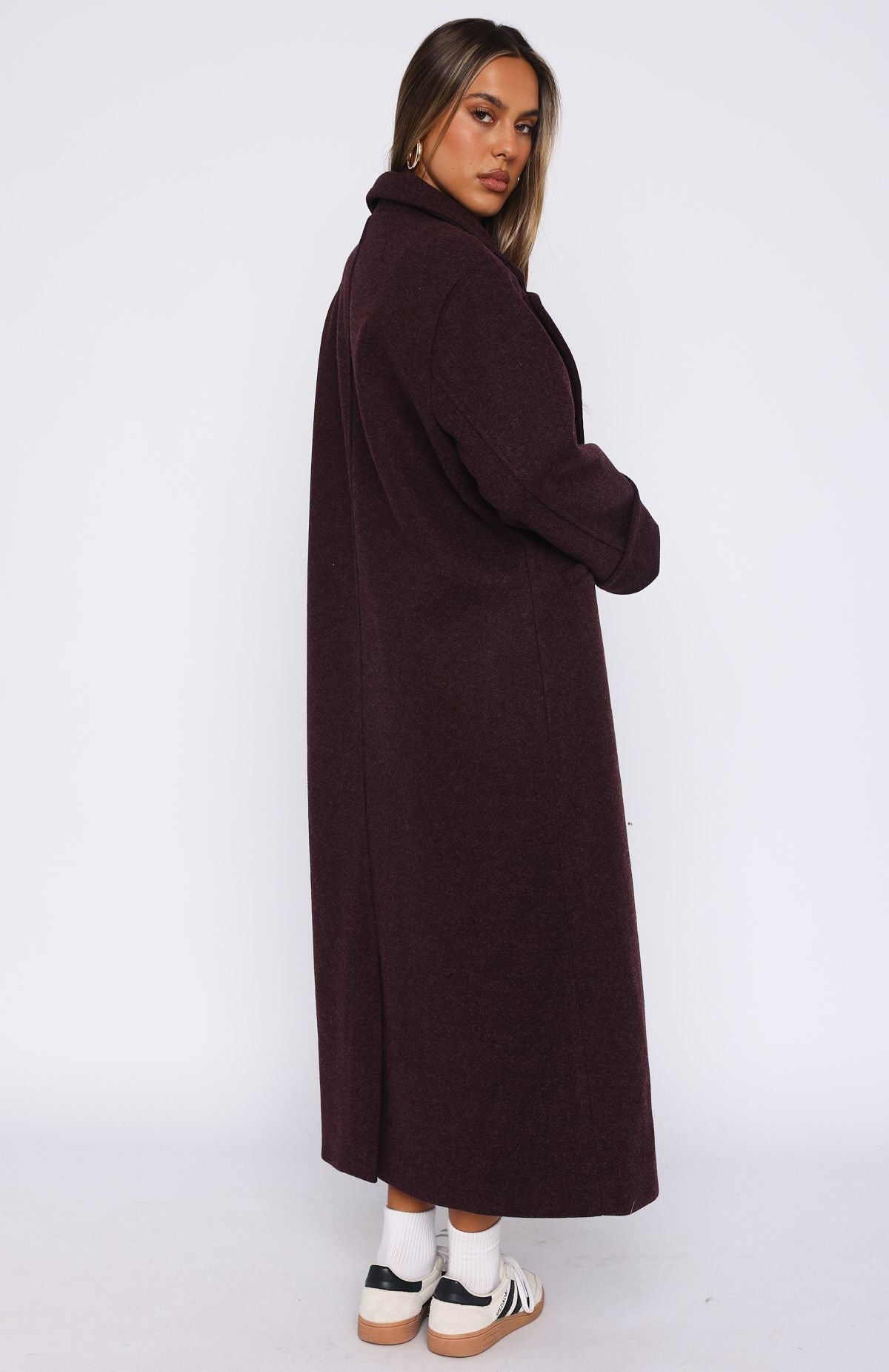 Winter Holiday Oversized Coat Burgundy