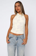 Are You Coming Back Halter Top Cream