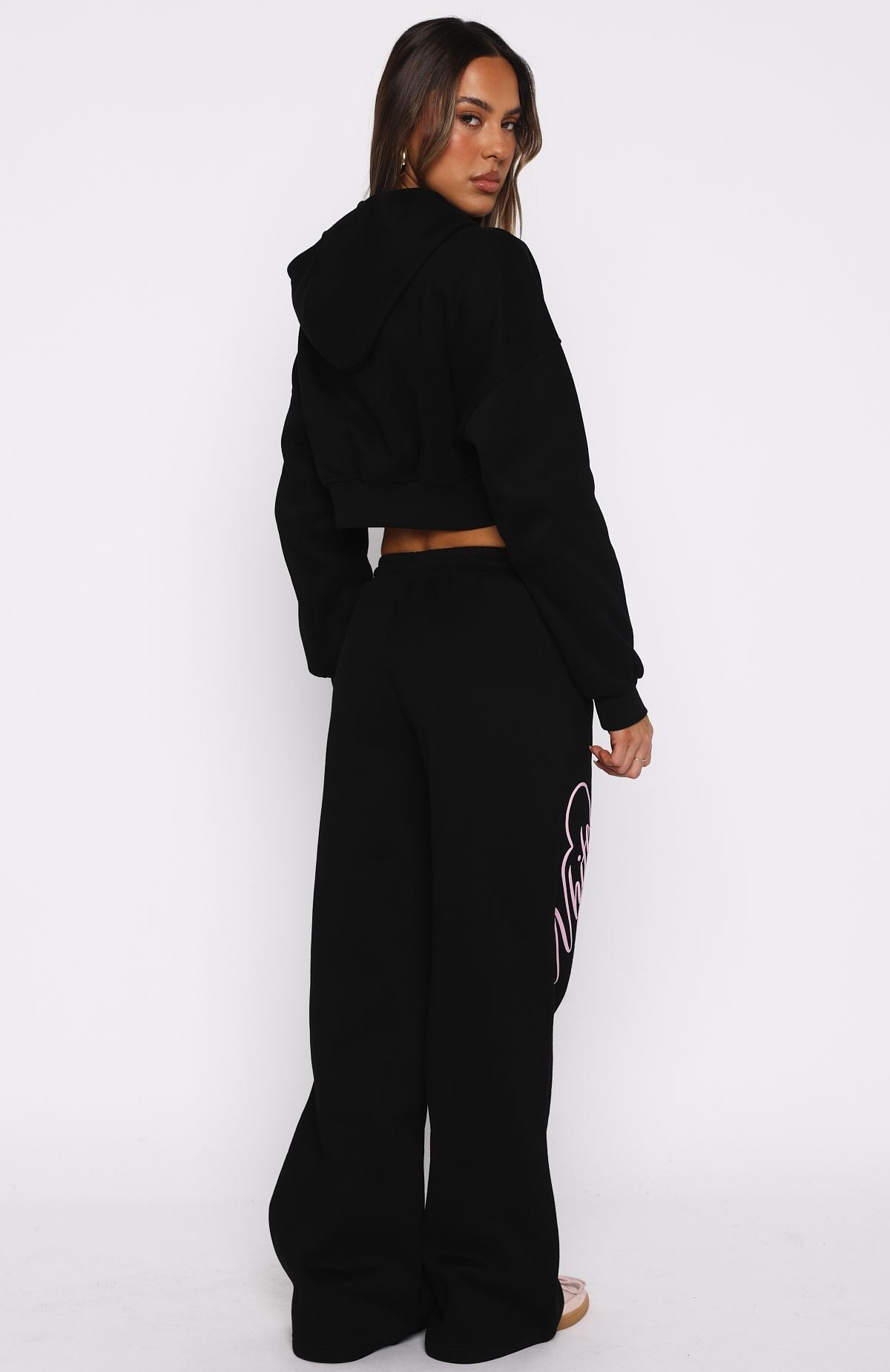 Love You Regardless Wide Leg Sweatpants Black
