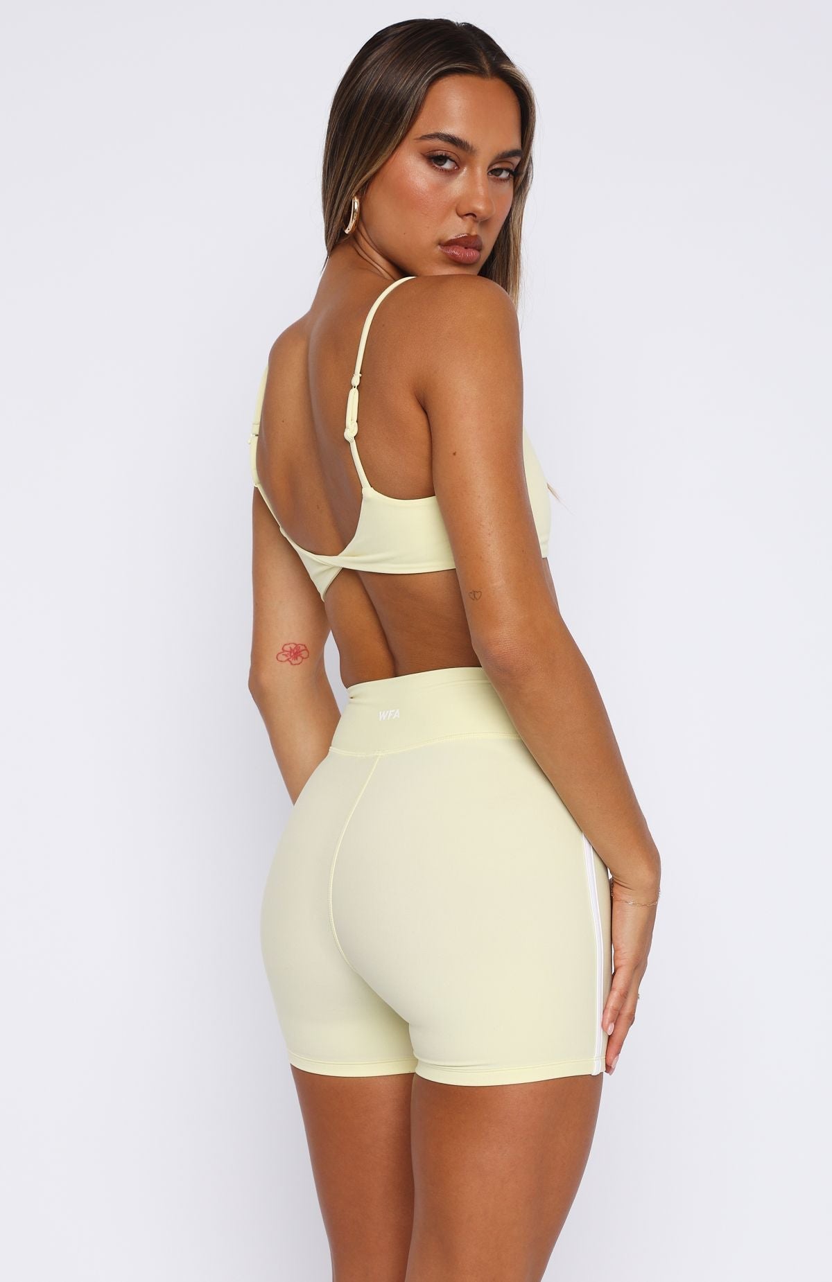 Go Faster High Waisted Shorts Lemon/White