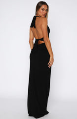 Say What You Feel Halter Maxi Dress Black