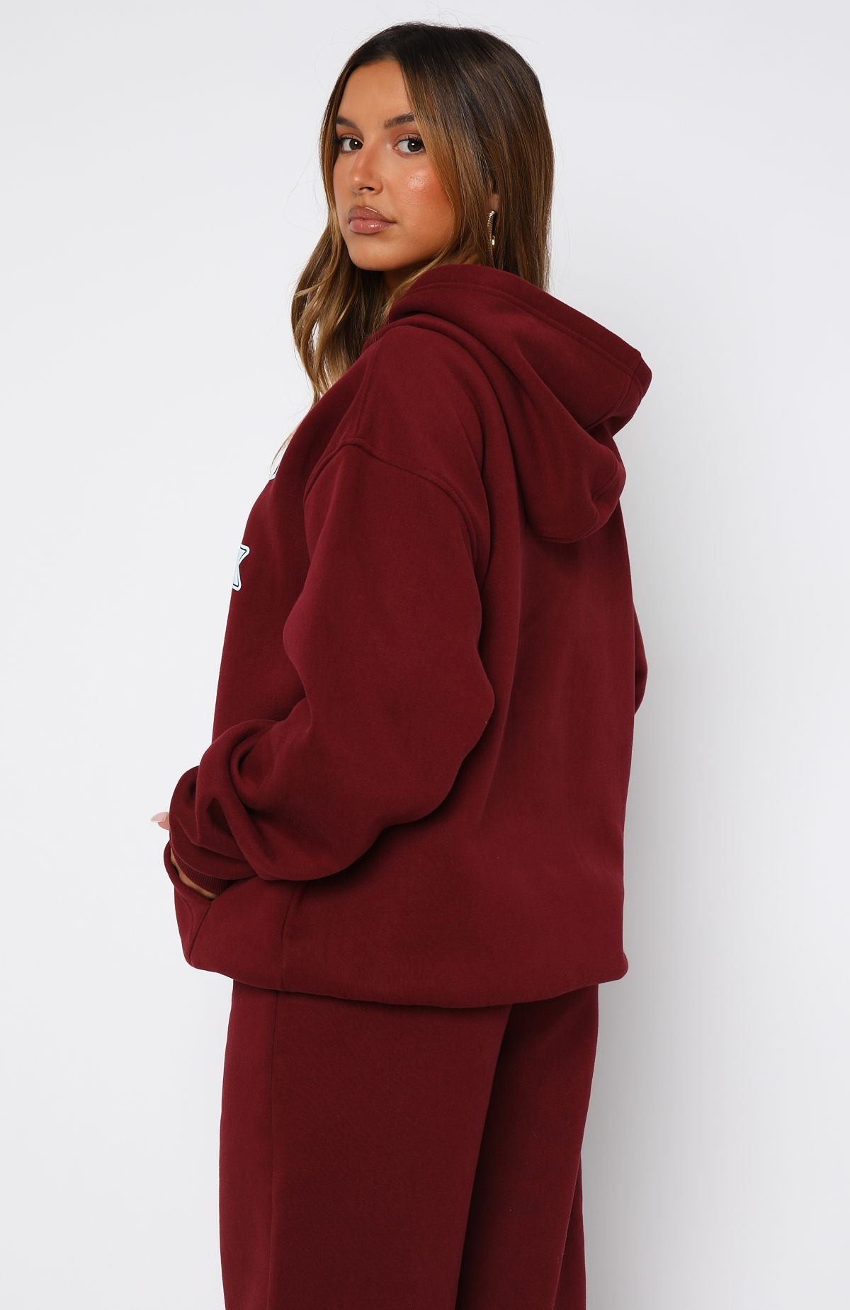 Ready To Go Oversized Hoodie Burgundy