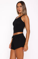 You Left Me Shorts Black