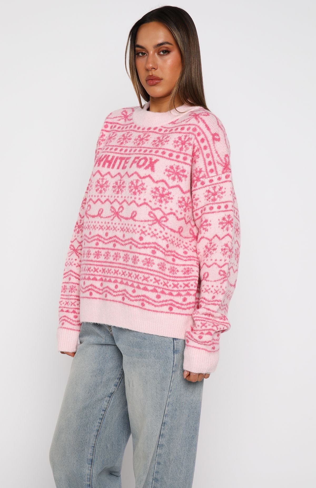 Arctic Fire Knit Sweater Baby Pink