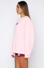 11th Street Sweet Kisses Oversized Sweater Pink Sugar